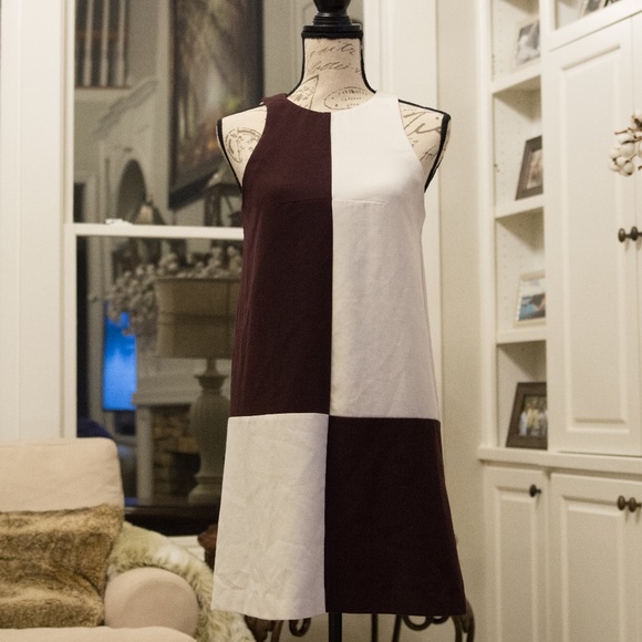ASOS sleeveless maroon color block shift dress - Picture 2 of 4
